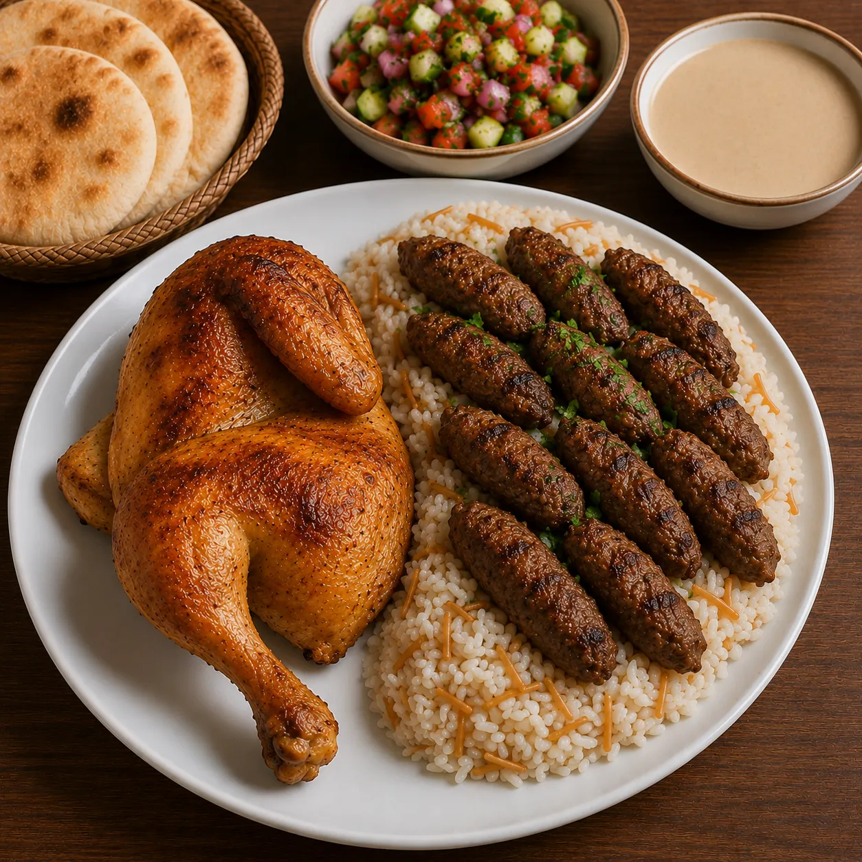 ربع فراخ + كفته+ ارز