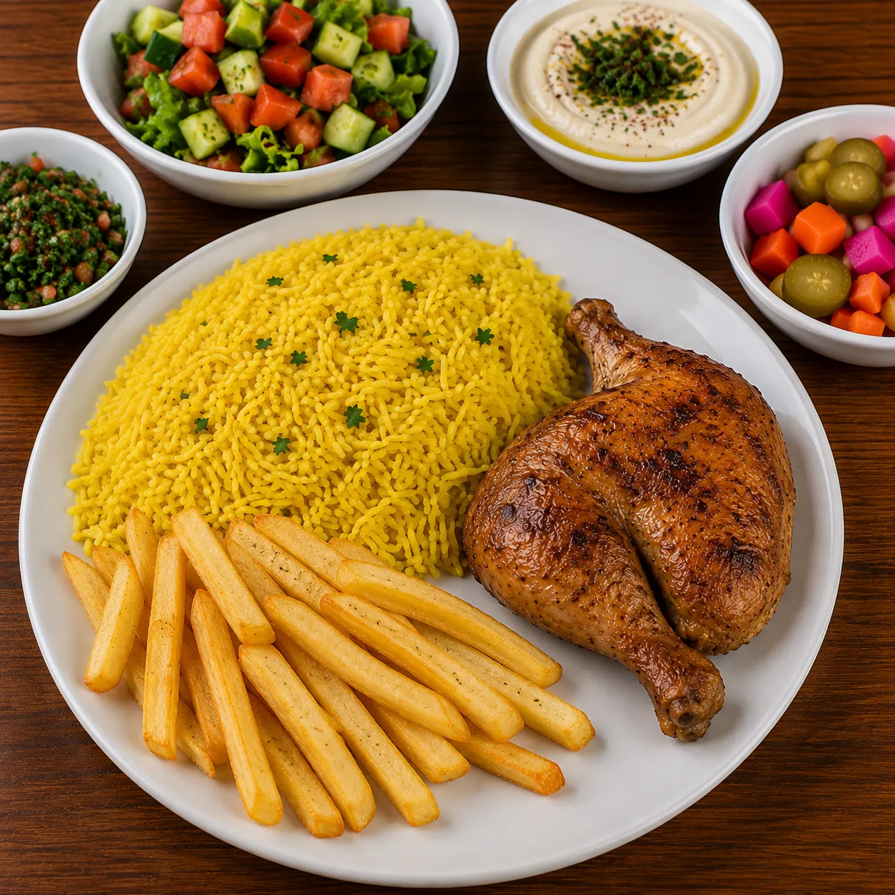 وجبة ربع فرخة ورك