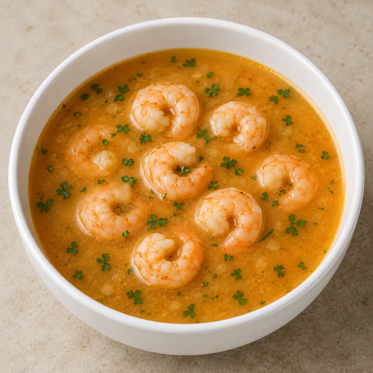 شوربة جمبرى سادة