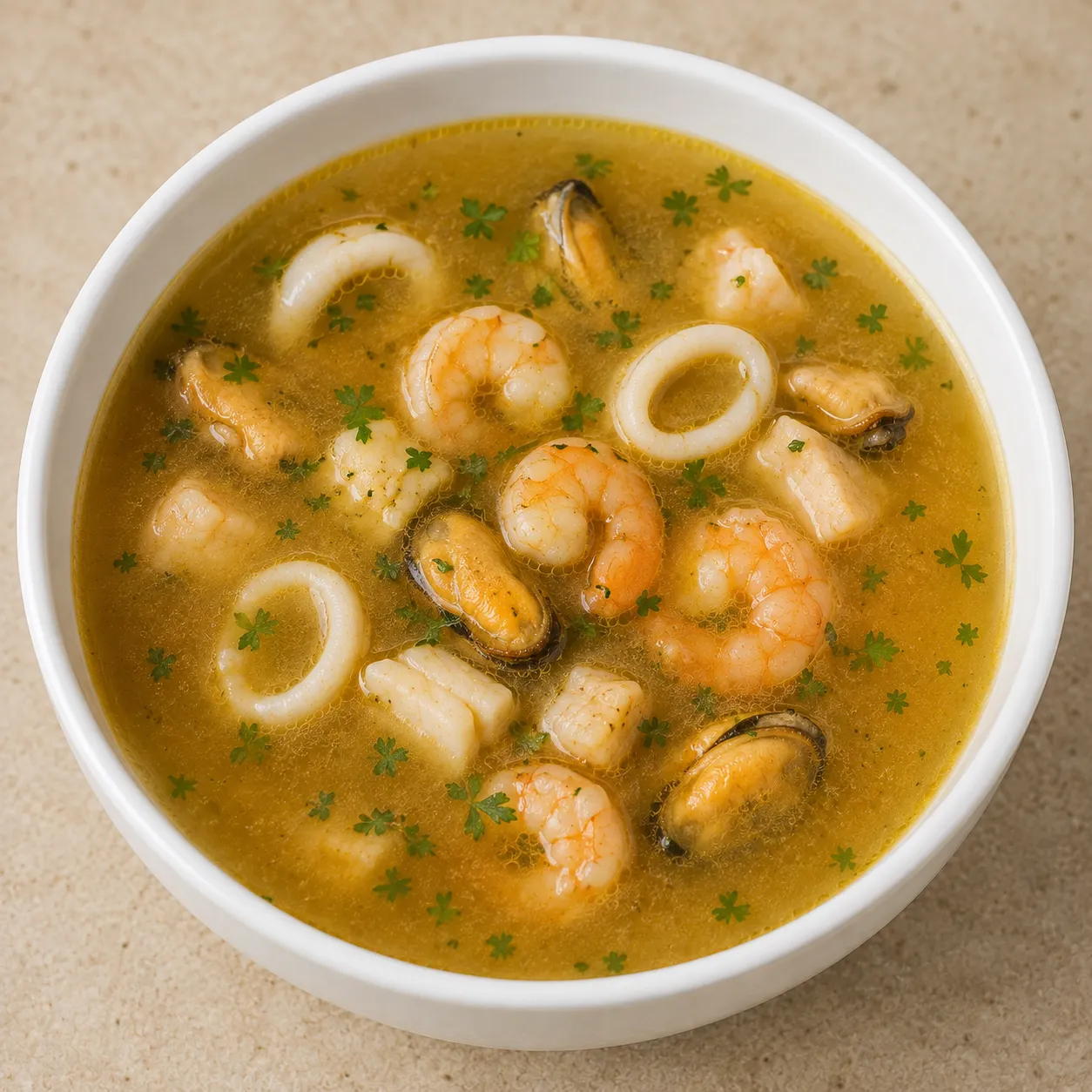 شوربة سي فود سادة