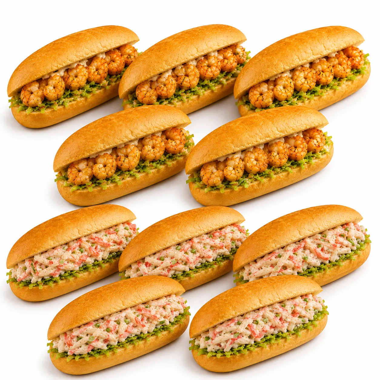 5 سندوتش جمبرى + 5 سندوتش كابوريا